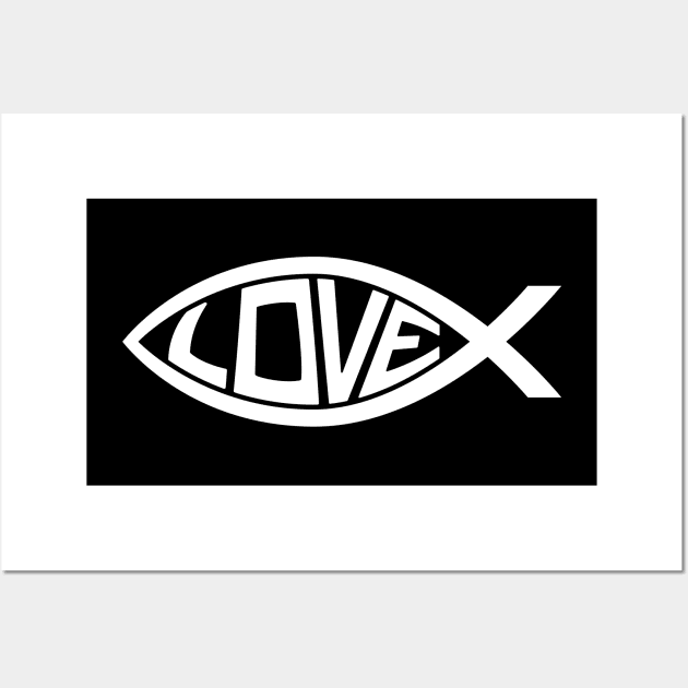 Ichthus Love Christian Fish Symbol Wall Art by hobrath